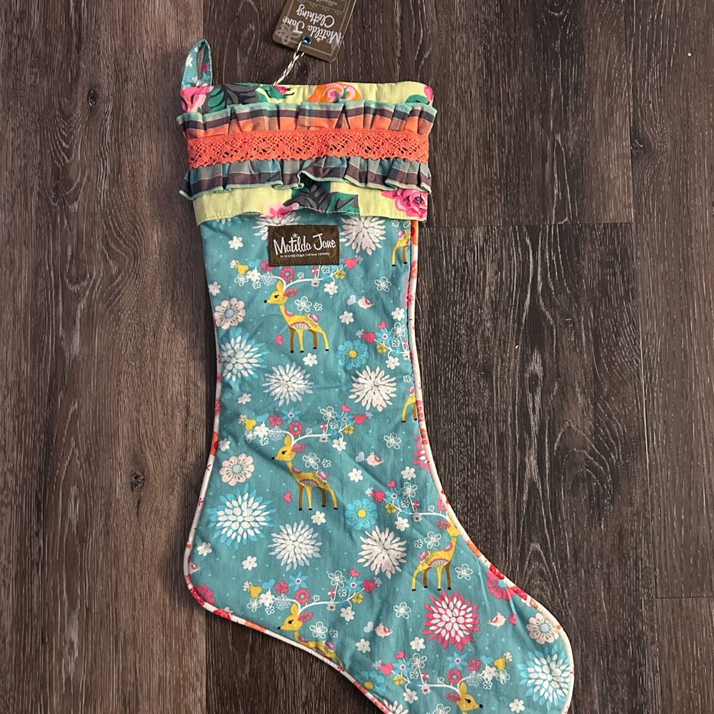 Matilda Jane Teal and Pink Festive Stocking